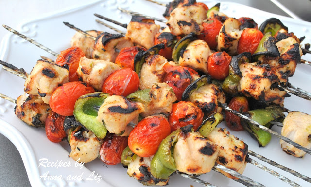 Grilled Ginger-Lime Chicken Kabobs by 2sistersrecipes.com