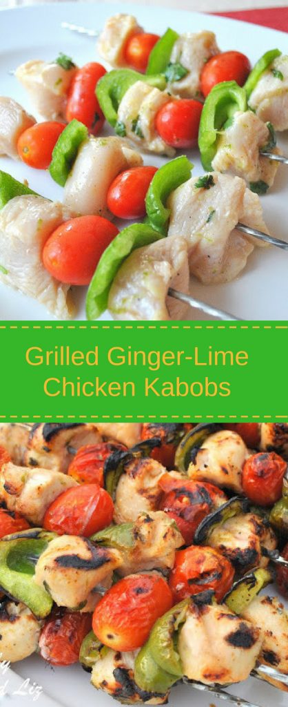 Grilled Ginger-Lime Chicken Kabobs by 2sistersrecipes.com