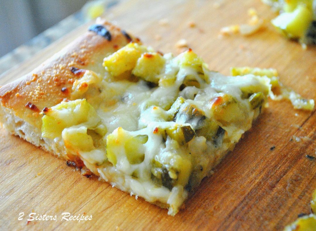 Baked Twice Zucchini and Cheese Pizza by 2sistersrecipes.com