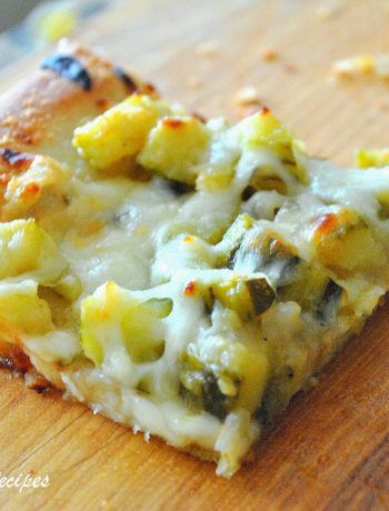 Baked Twice Zucchini and Cheese Pizza by 2sistersrecipes.com