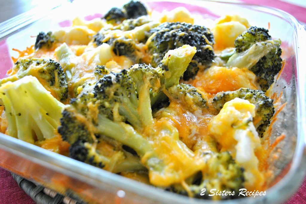 Baked Kale Broccoli Cauliflower Cheddar Casserole by 2sistersrecipes.com 