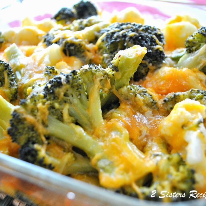 Baked Kale, Broccoli, Cauliflower, Cheddar Cheese