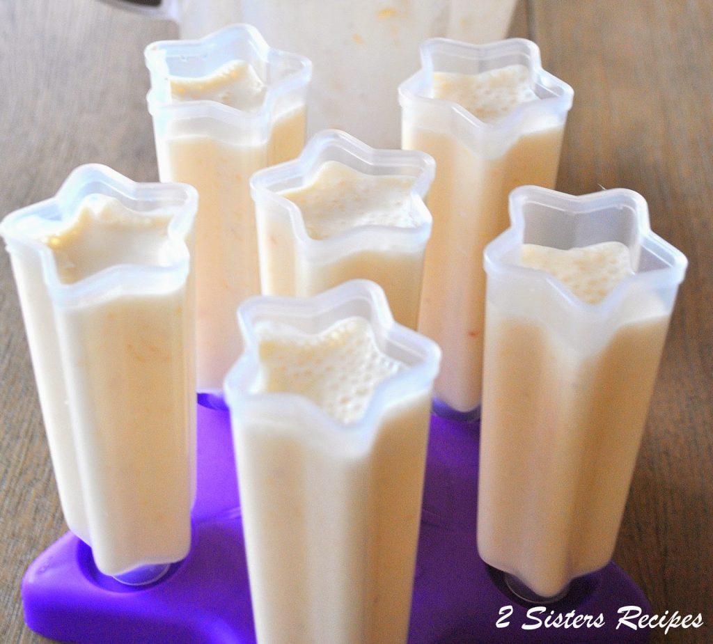 Peach-Apricot Greek Yogurt Frozen Pops by 2sistersrecipes.com 