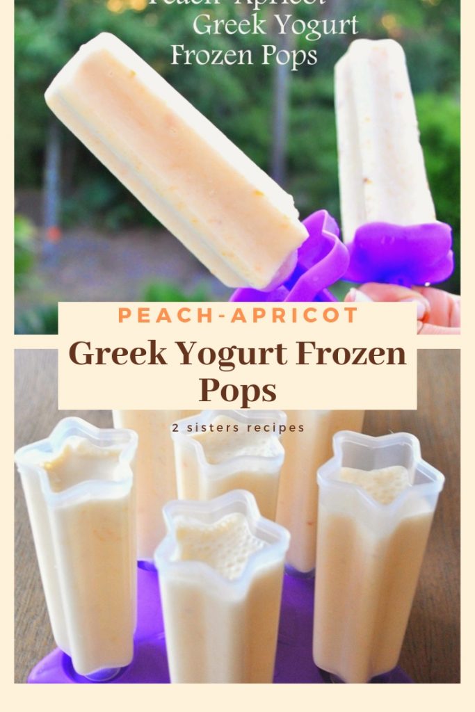 Peach-Apricot Greek Yogut Frozen Pops by 2sistersrecipes.com