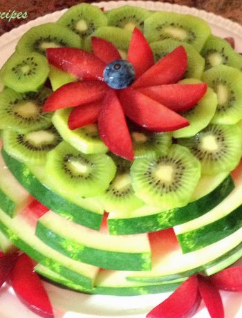 Watermelon, Kiwi and Plum Cake by 2sistersrecipes.com