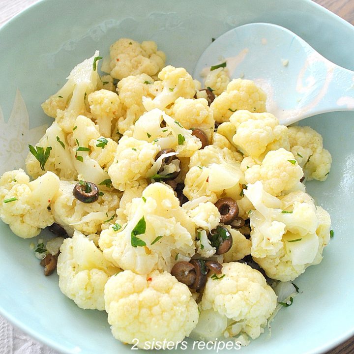 Easy Cauliflower Salad by 2sistersrecipes.com