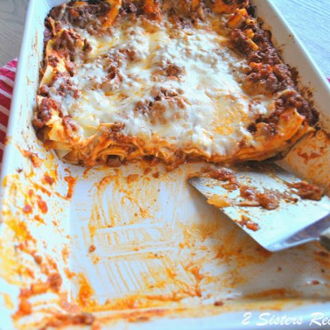 EASY Meat Lasagna with NO-Boil Noodles -Lightened!