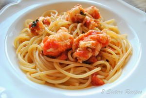 Spaghetti with Lobster Tails Sauce