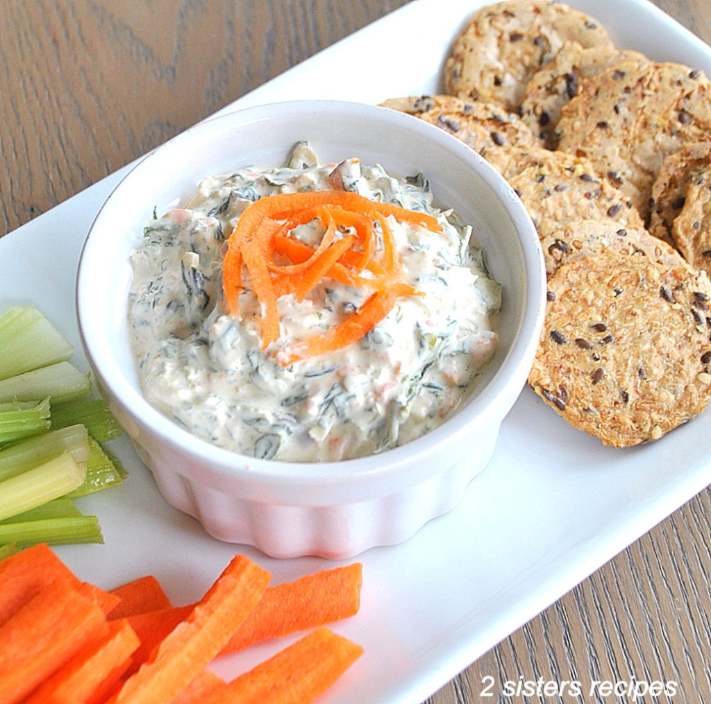 Carrot and Spinach Dip by 2sistersrecipes.com