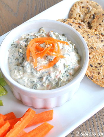 Carrot and Spinach Dip by 2sistersrecipes.com