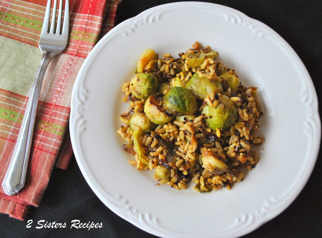 Sauteed Brussels Sprouts with Quinoa by 2sistersrecipes.com