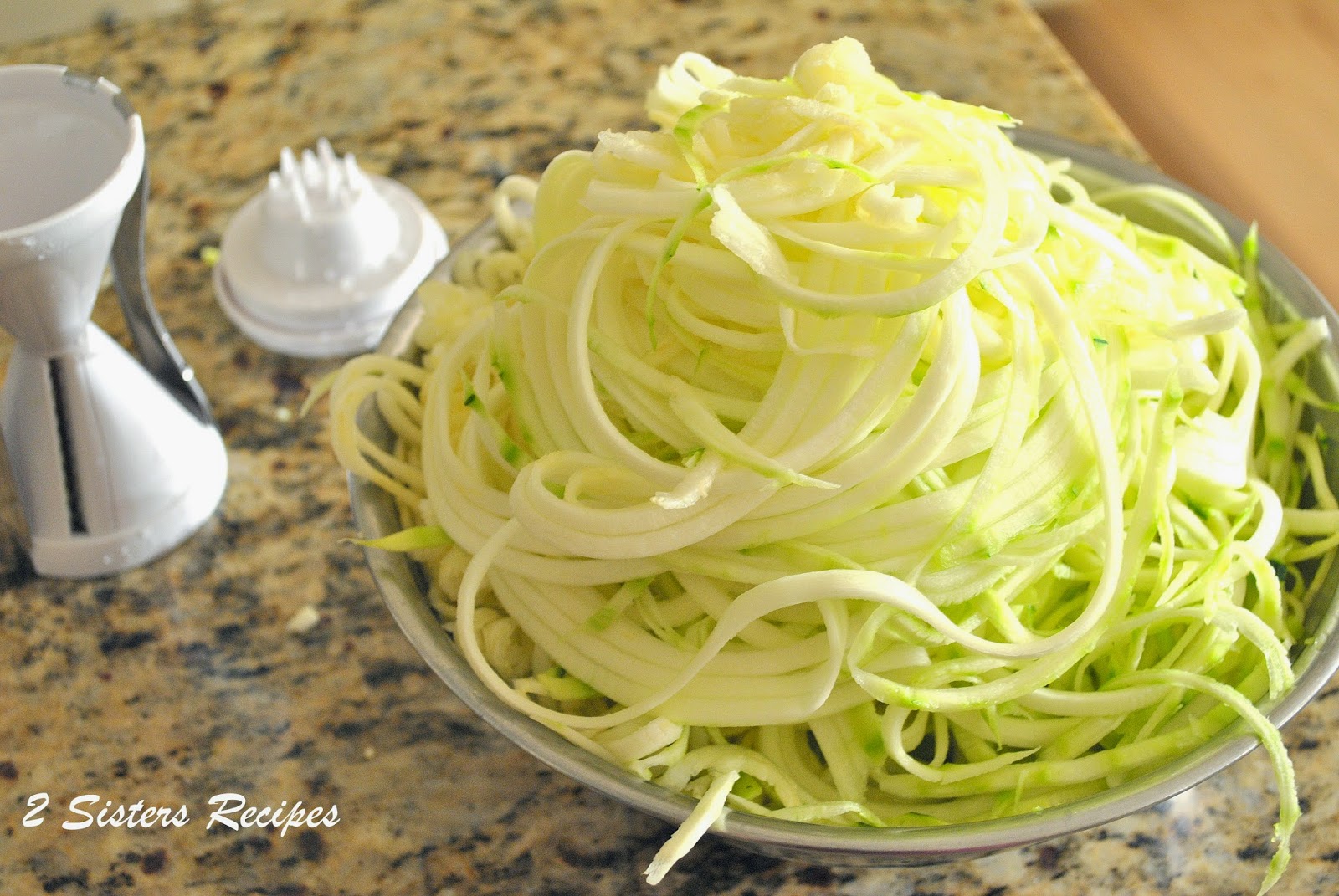 Spiralized Zucchini by 2sistersrecipes.com