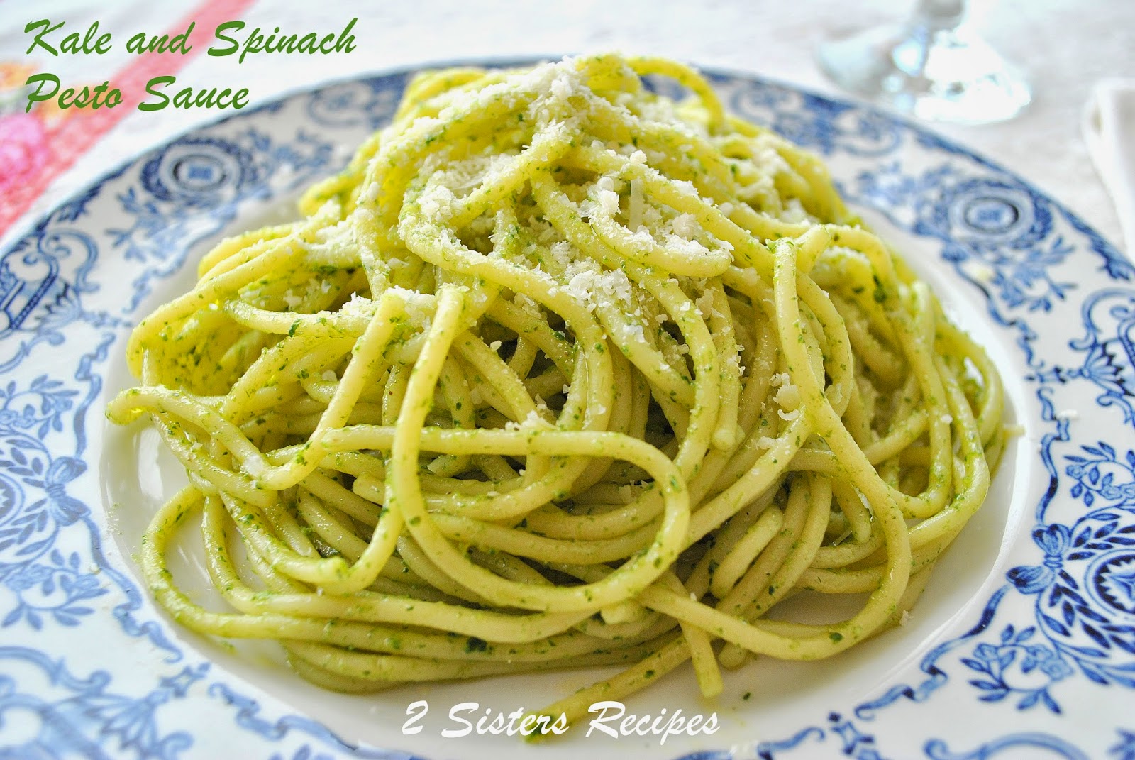 Easy Kale and Spinach Pesto Sauce by 2sistersrecipes.com