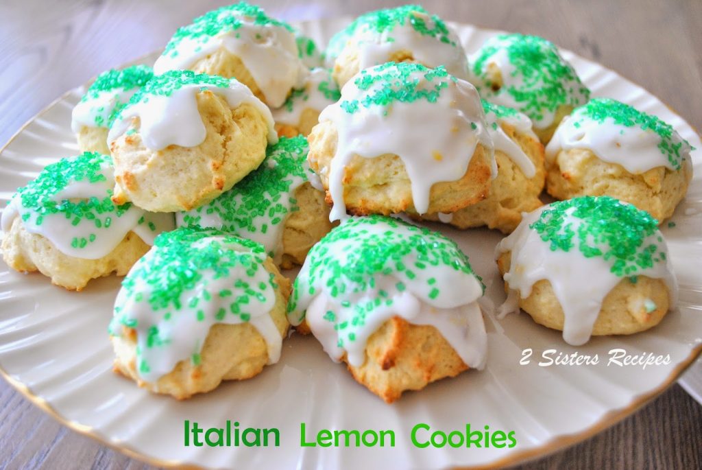 Italian Lemon Cookies for St. Patrick's Day, by 2sistersrecipes.com 