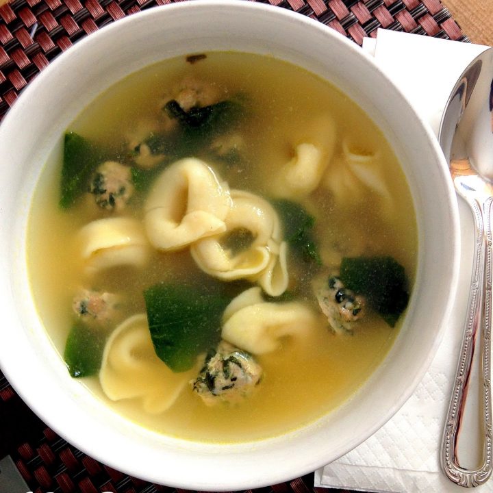Italian Wedding Soup with Spinach Meatballs
