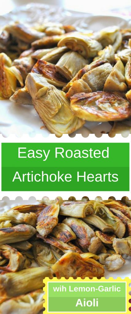Easy Roasted Artichoke Hearts with Lemon-Garlic Aioli by 2sistersrecipes.com 