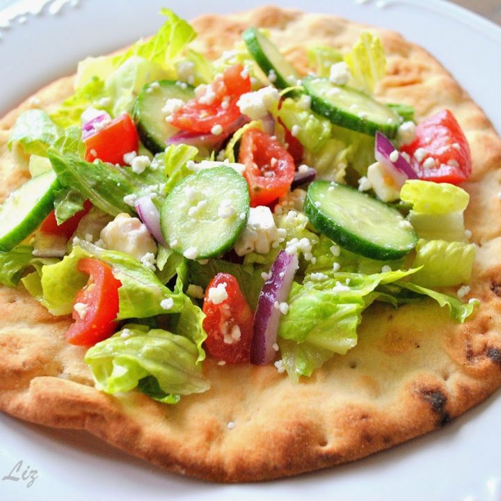 Greek Salad Pita Pizza