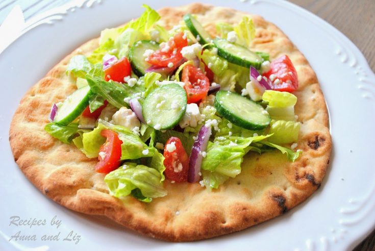 Greek Salad Pita Pizza