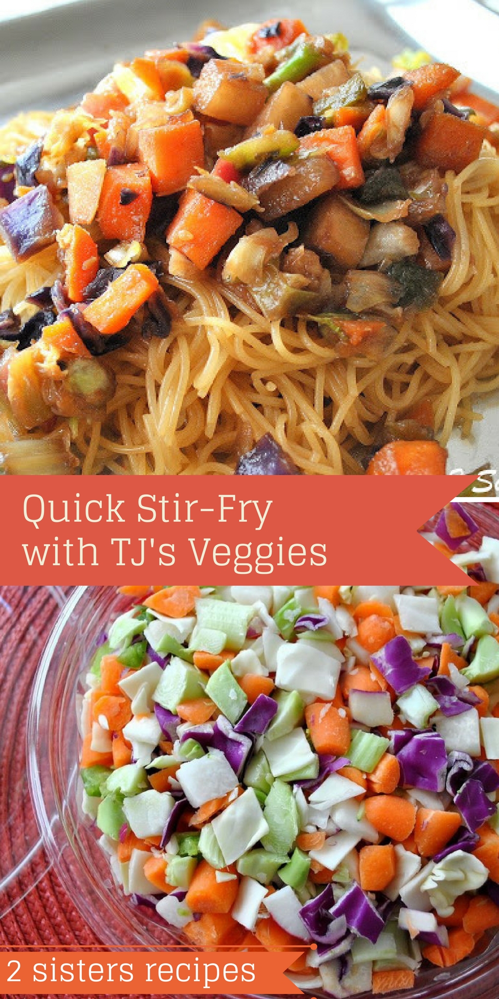 AsianStyle Capellini Pasta with Vegetables 2 Sisters Recipes by Anna