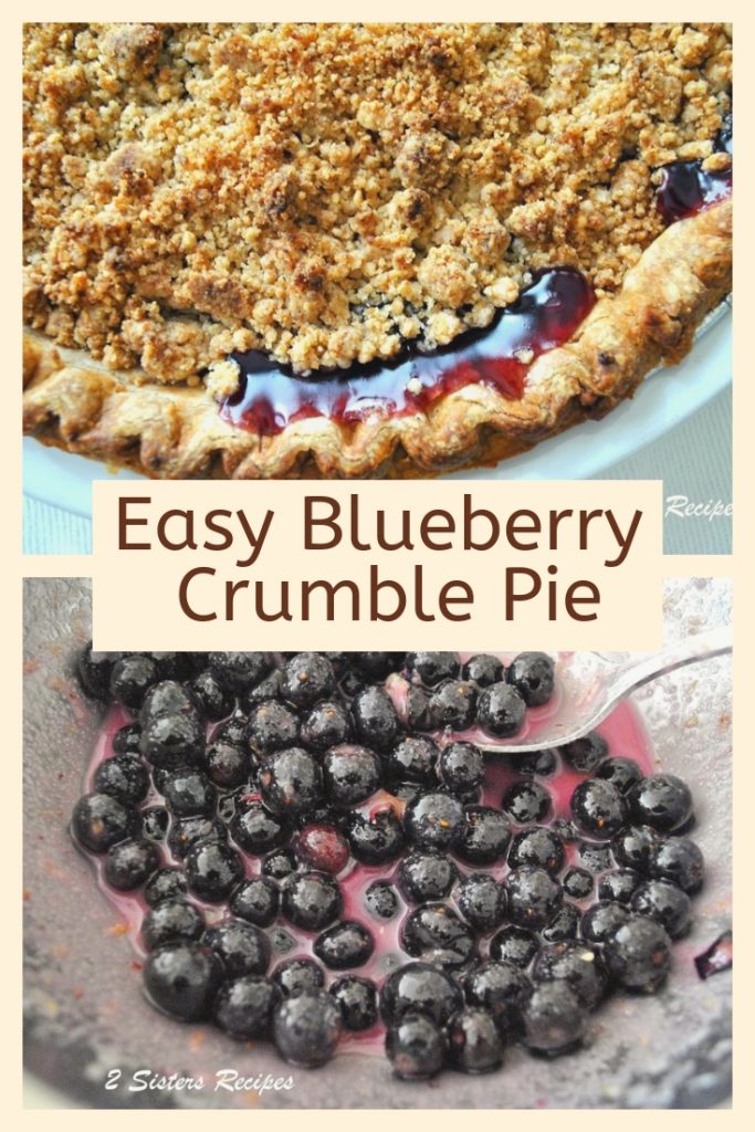 Blueberry Crumble Pie by 2sistersrecipes.com 