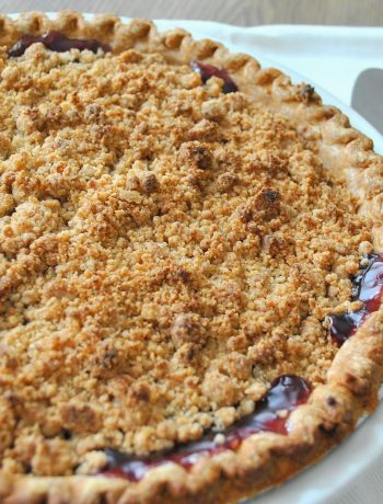 Blueberry Crumble Pie by 2sistersrecipes.com