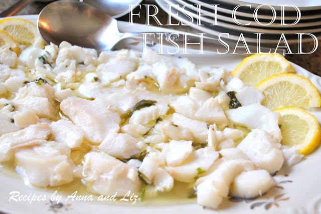 Fresh Cod Fish Salad by 2sistersrecipes.com