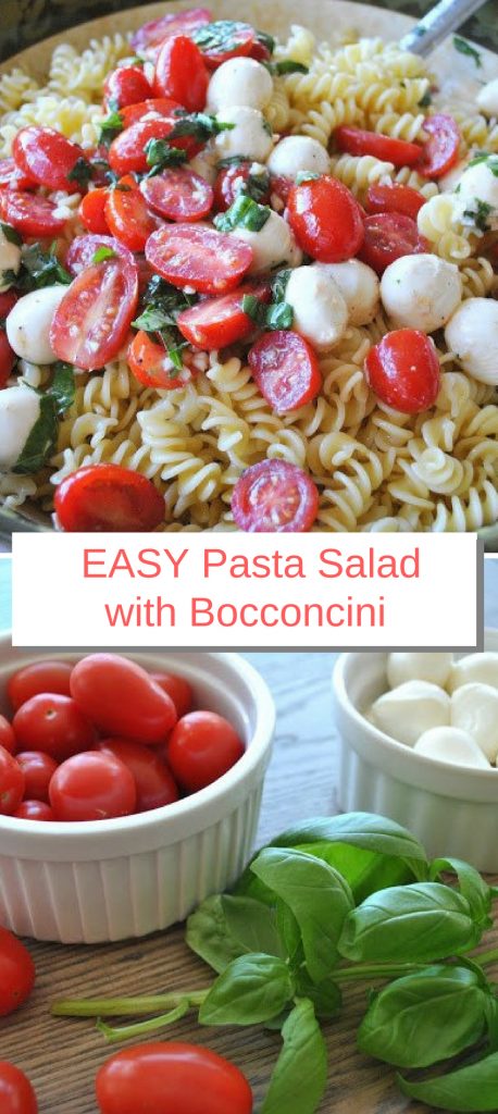 Easy Pasta Salad with Bocconcini by 2sistersrecipes.com