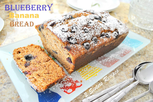 The Ultimate Blueberry Banana Bread by 2sistersrecipes.com