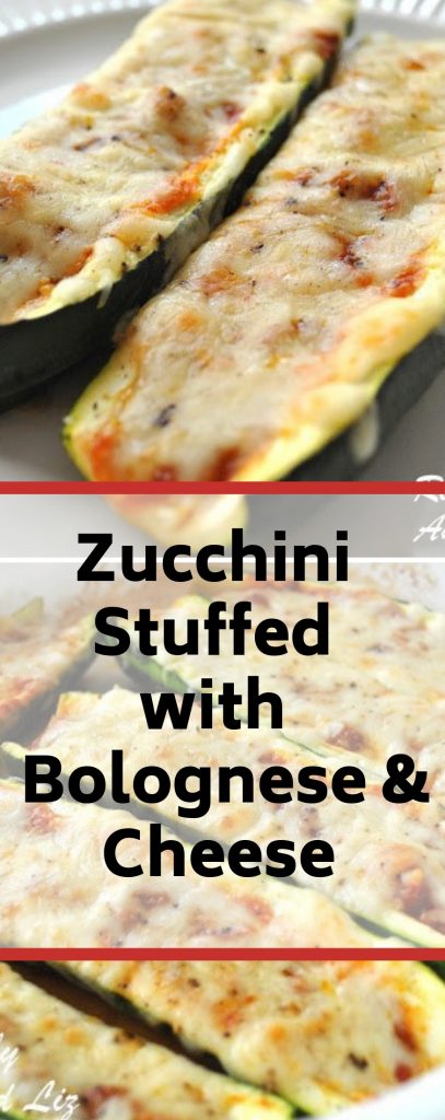 Zucchini Stuffed with Bolognese and Cheese by 2sistersrecipes.com 
