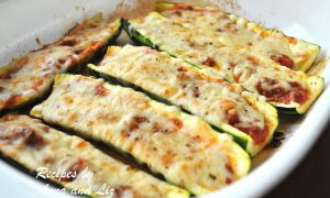 Zucchini Stuffed with Bolognese and Cheese