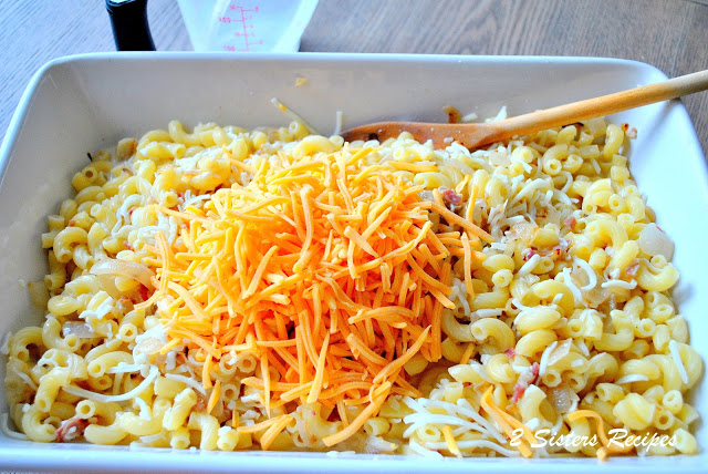 Macaroni and Cheese with Pancetta and Caramelized Onions by 2sistersrecipes.com 