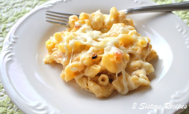 Macaroni and Cheese with Pancetta and Caramelized Onions by 2sistersrecipes.com 