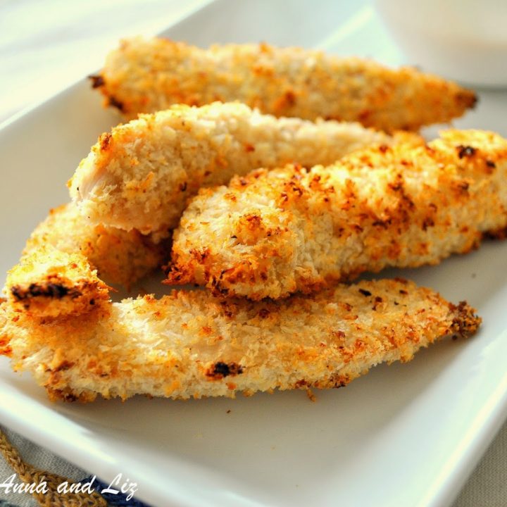 Oven-Fried Chicken Fingers with Sriracha Dipping Sauce