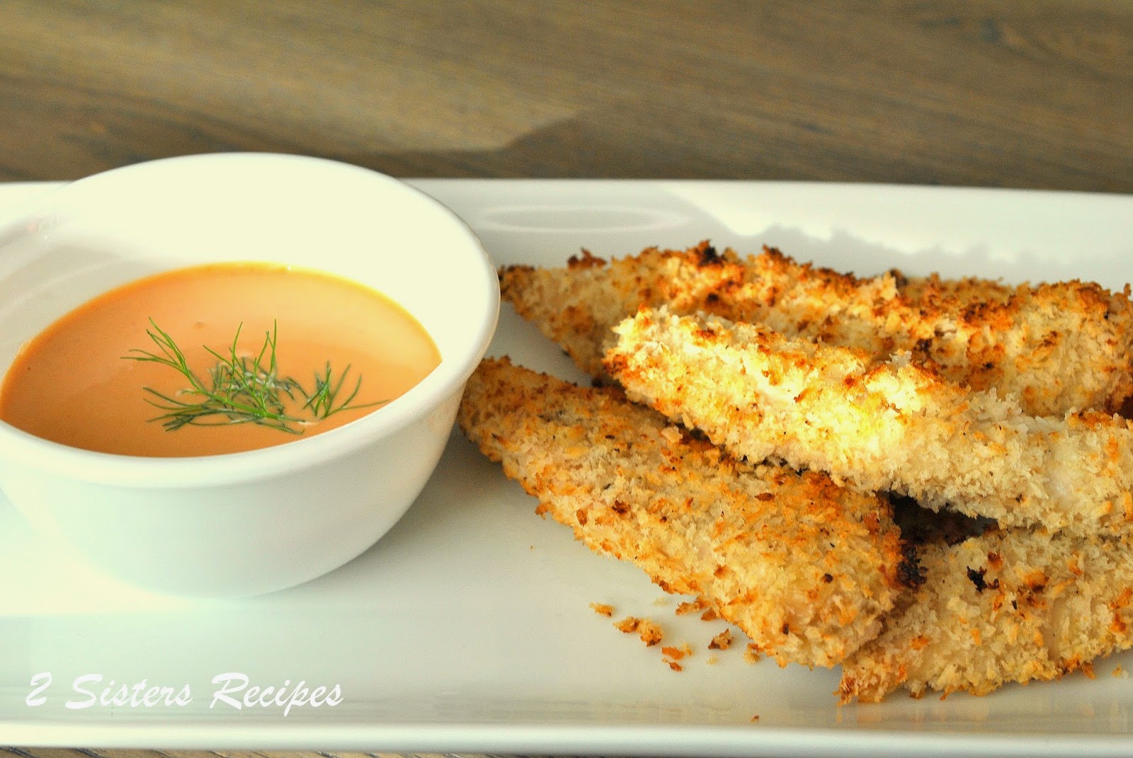 Oven-Fried Chicken Fingers by 2sistersrecipes.com