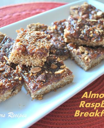 Almond Raspberry Breakfast Bars by 2sistersrecipes.com