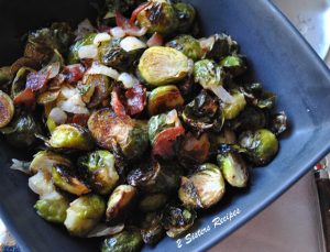 Roasted Brussels Sprouts with Bacon and Parmesan Cheese
