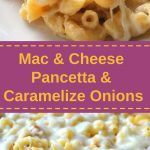 A white plate with a serving of mac and cheese with melted mozzarella on top.