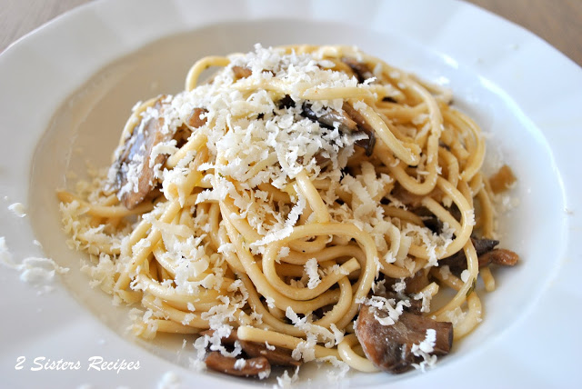 Bucatini with Truffle Oil and Ricotta Salata by 2sistersrecipes.com 