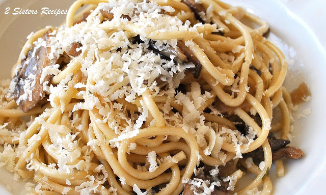 Bucatini with Truffle Oil and Ricotta Salata. by 2sistersrecipes.com 