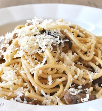 Bucatini with Truffle Oil and Ricotta Salata by 2sistersrecipes.com