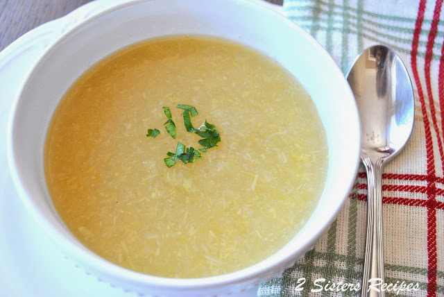 A bowl of pureed celery soup by 2sistersrecipes.com 
