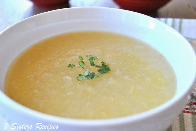A bowl of celery soup by 2sistersrecipes.com