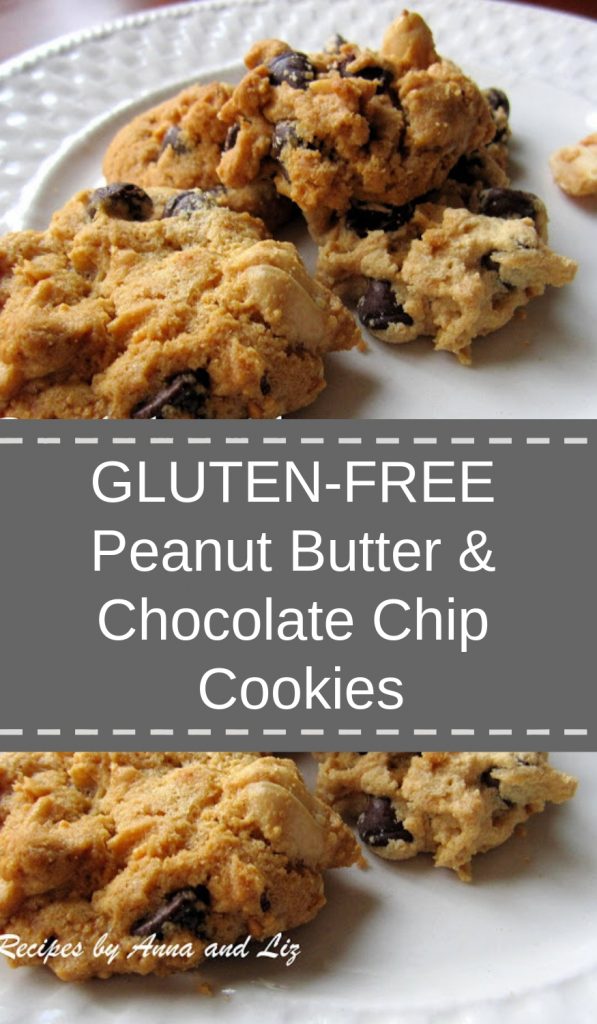 Gluten-Free Peanut Butter and Chocolate Chip Cookies by 2sistersrecipes.com 
