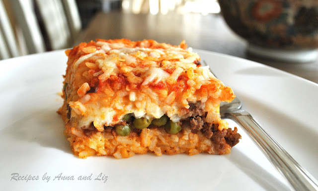 Best Rice Ball Casserole Stuffed with Meat and Peas by 2sistersrecipes.com