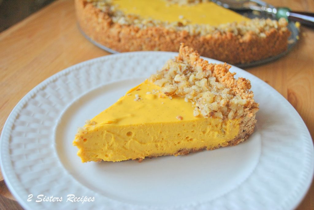 Easy No-Bake Pumpkin Cheesecake by 2sistersrecipes.com 