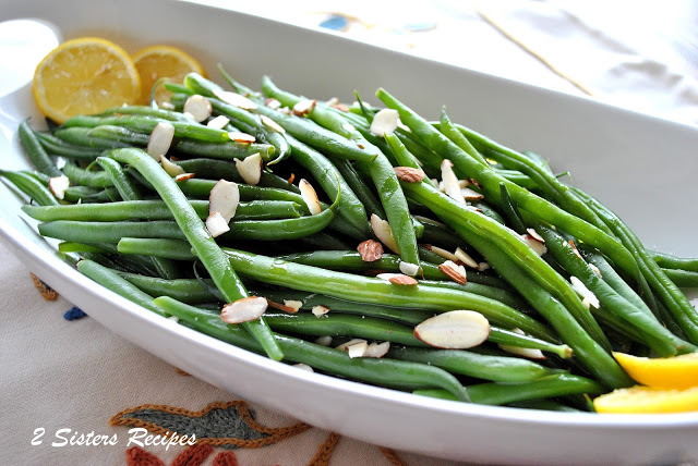 French Green Beans with Lemon and Almonds by 2sistersrecipes.com