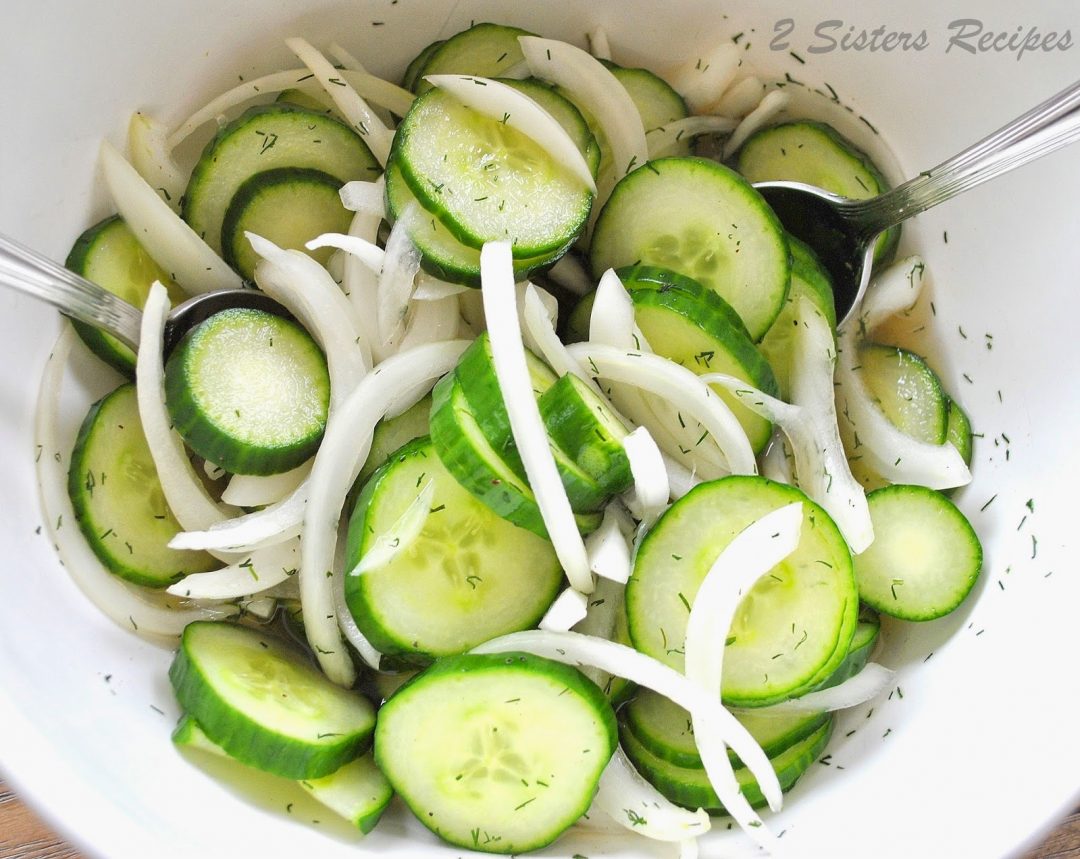 Cucumbers & Vidalia Onion Salad by 2sistersrecipes.com