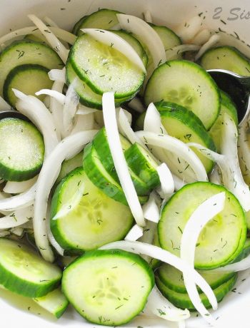 Cucumbers & Vidalia Onion Salad by 2sistersrecipes.com