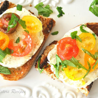 Burrata Caprese Crostini Bites by 2sistersrecipes.com
