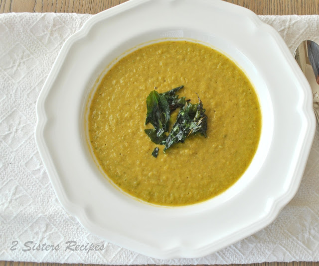 Cauliflower Kale Soup with Crunchy Kale Topping